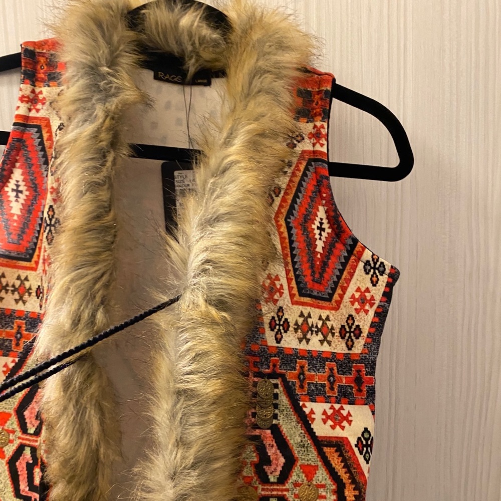 Indian faux fur vest